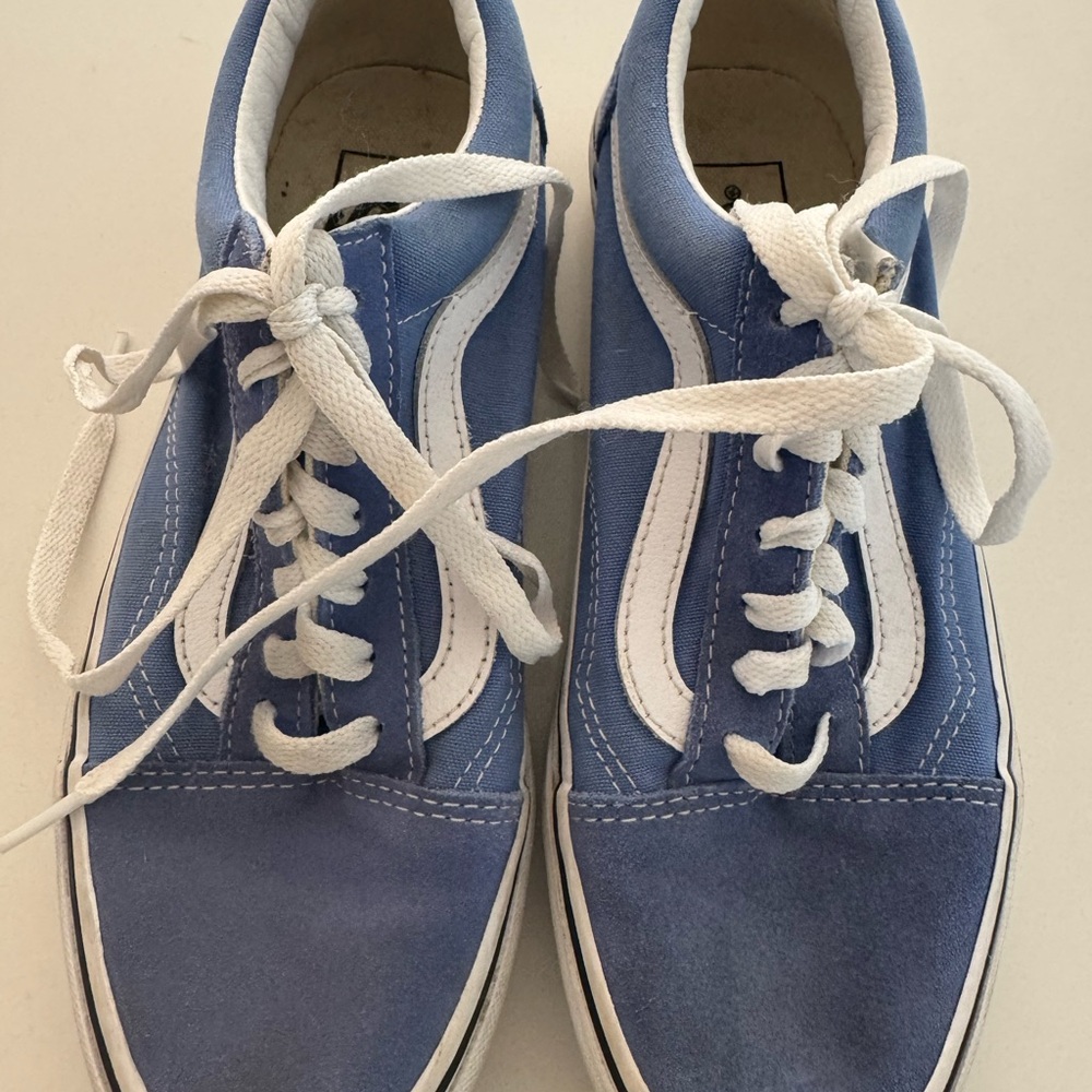 Vans Blue and White Women's Sneakers in great shape!